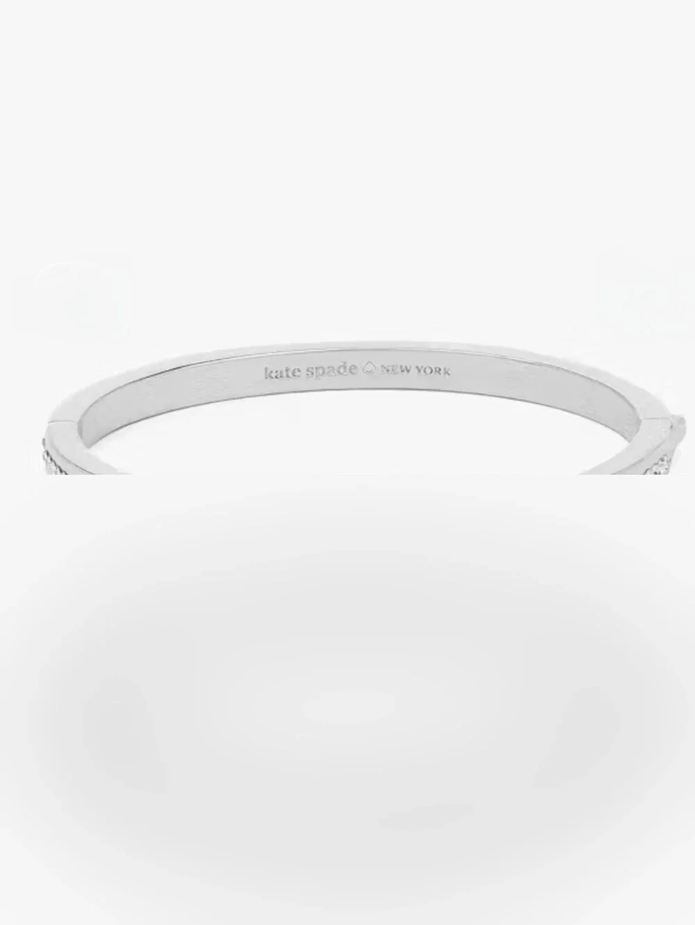Kate Spade Silver-tone Crystal Accent Bangle Bracelet - Picture 2 of 4